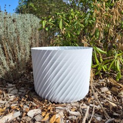grand pot de fleur blanc terrasse jardin salon