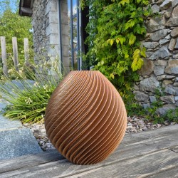gros vase rond spirale design bronze resistant exterieur