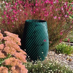 grand pot de fleur jardin design spirale vert fonce
