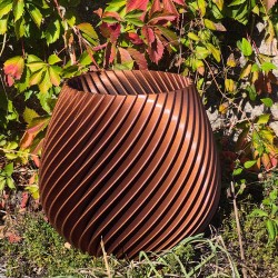 beau cache pot cuivre design spirale