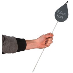 étiquette jardin décorative forme goutte noir