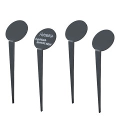 étiquettes jardins inclinées rondes solides et épaisses gris anthracite
