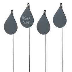 étiquettes jardin décoratives formes goutte en plastique recyclé