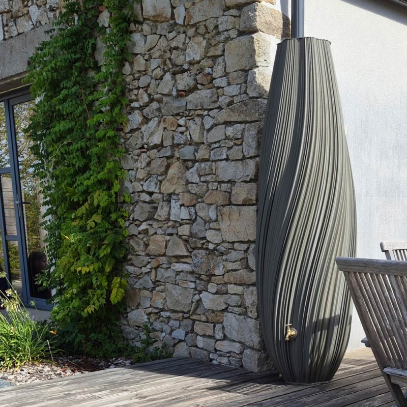 récupérateur eau de pluie design gris oniris décoration extérieure
