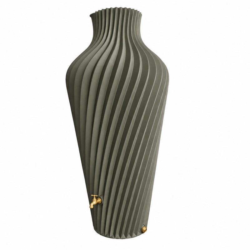 Récupérateur d'eau de pluie design - Collection Spirilus  - Couleurs: Gris Kaki - Volume: 620L