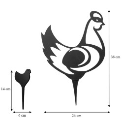 Animaux Décoratifs pour  Jardin - Coq, poule et poussins