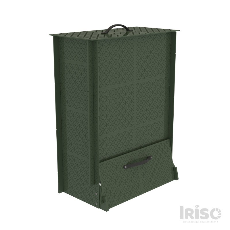 composteur-en-plastique-décoratif-200L-vert-profond-iriso