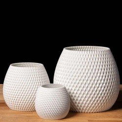 Pot Blanc design géométrique