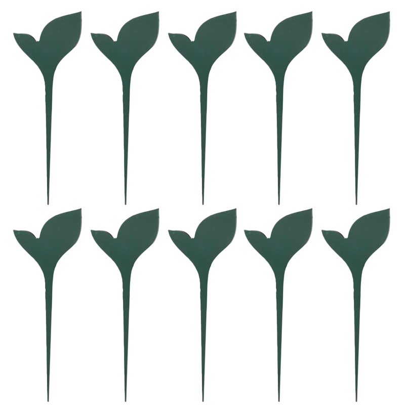 étiquettes-de jardin-feuilles-irisoX10-vert-profond