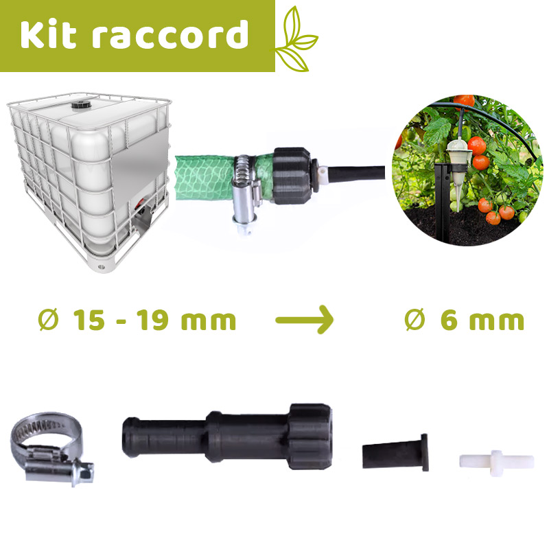 Kit raccord tuyau 15mm 19mm goutte à goutte