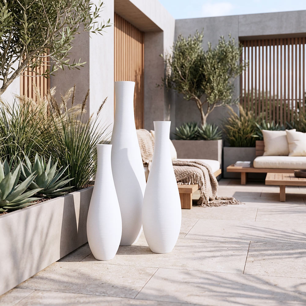 set 3 vases XXL à poser au sol Lisaé forme goutte marque Iriso