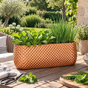 jardinière de table aromatique design couleur bronze